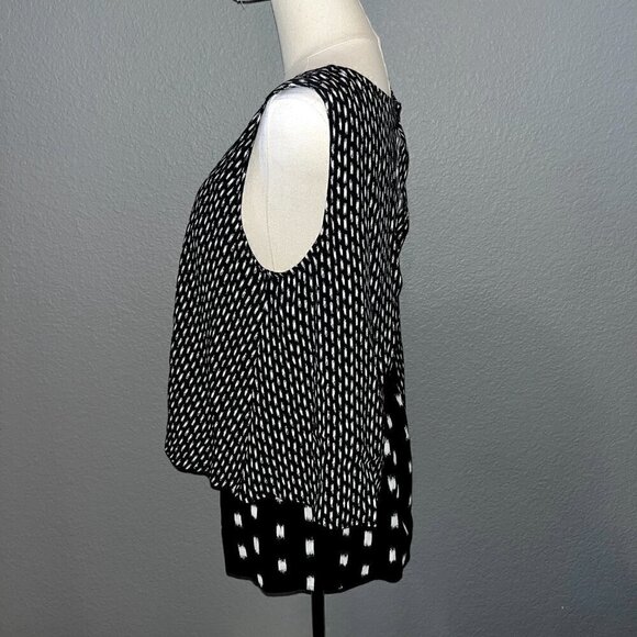 MADEWELL Black & White Tribal Print Ikat Brush Overlay Romper Open Back - EUC XS - Picture 4 of 13